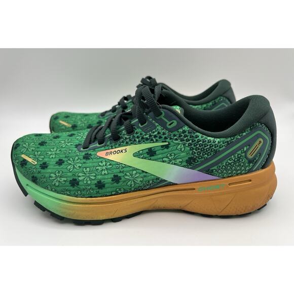 Brooks Ghost 14 Shoes Womens 7.5 Green Shamrock Print DNA Loft St Patricks Day - Picture 9 of 14